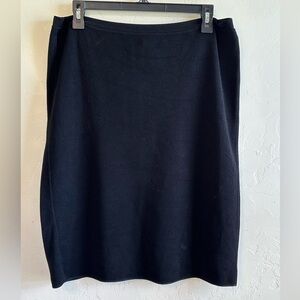Giorgio Armani Vintage 90s Classic Black Pencil Knee Length Stretchy Skirt Sz 46
